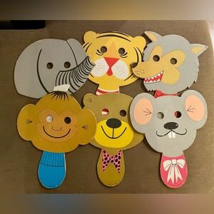 Vintage 1970 Educator storyteller masks kids pretend play cardboard lot of 6